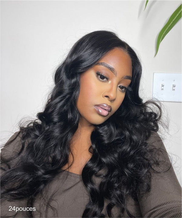 Glammane Perruque Ondulée Noir Naturelle 1