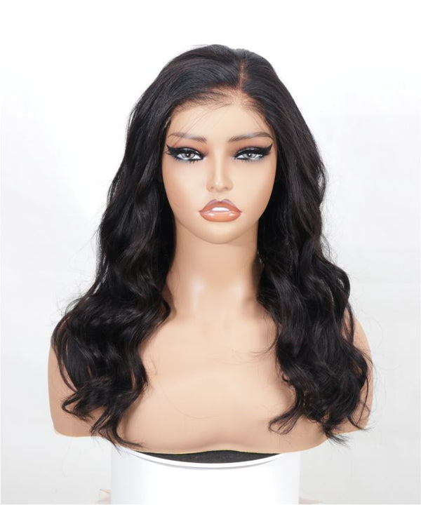 perruque ondulee noir 6x4 hd lace GLAMMANE 1
