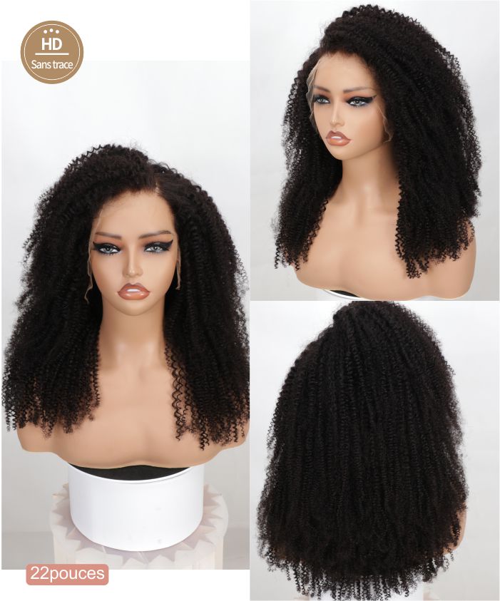 perruque cheveux  ouclee noir vintage petit  4