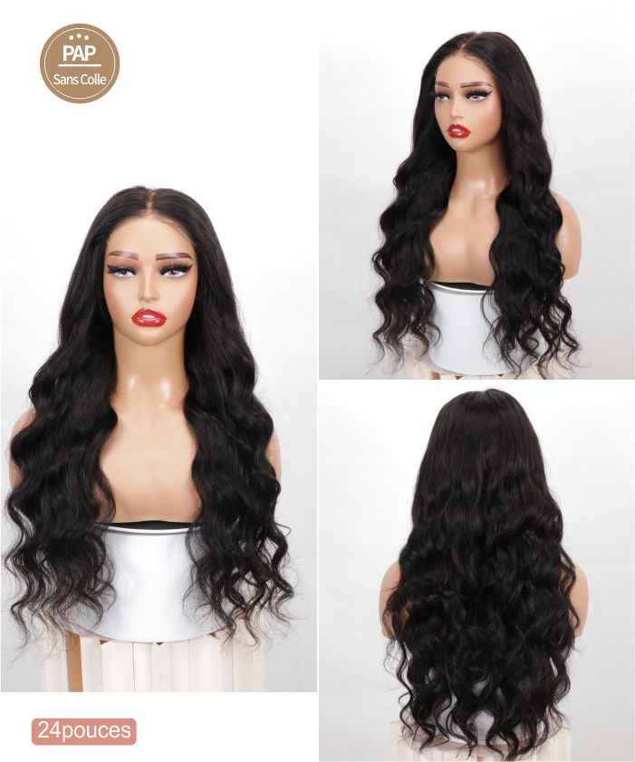 Glammane Perruque Ondulée Noir Naturelle 3