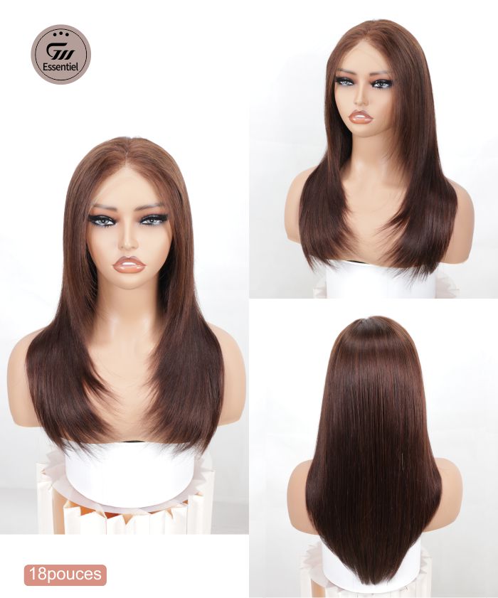 perruque mi long brun chocolat raide 2