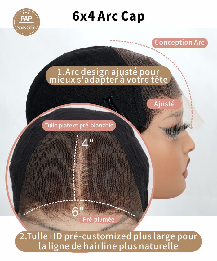 perruque cheveux raide 6x4 hd lace 8