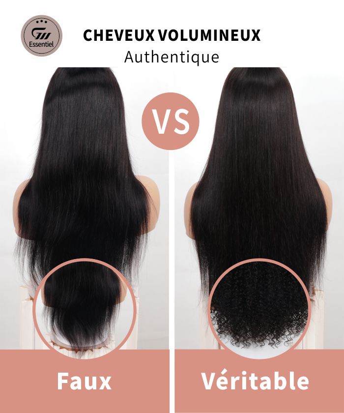 perruque mi long brun chocolat raide 4