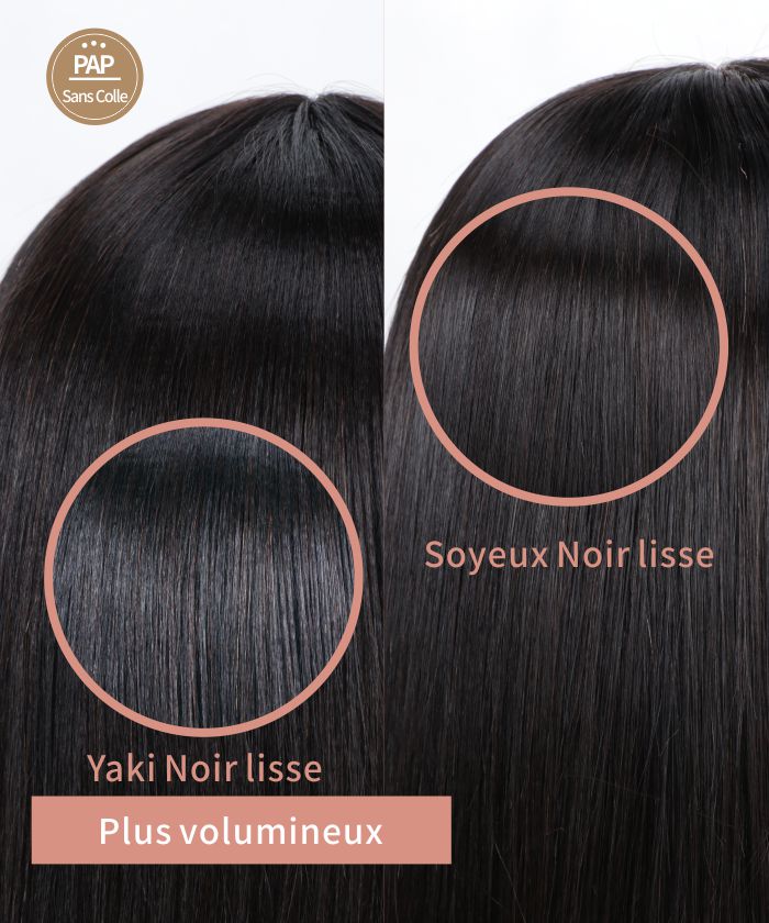 noir cheveux humains lisses delicats 5