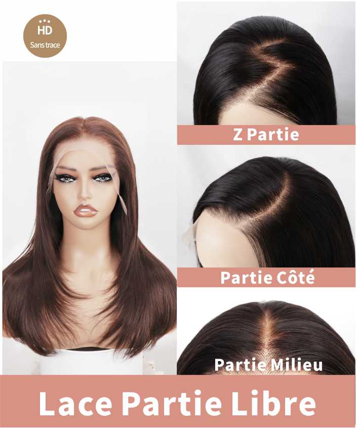 brun chocolat cheveux humains lisses degrades 5