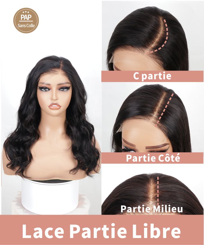 perruque ondulee noir 6x4 hd lace GLAMMANE 5
