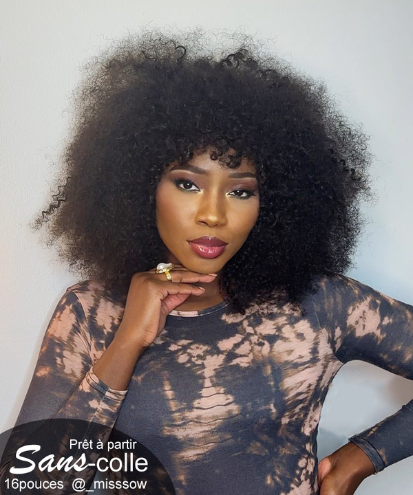 kinky curly cheveux noir